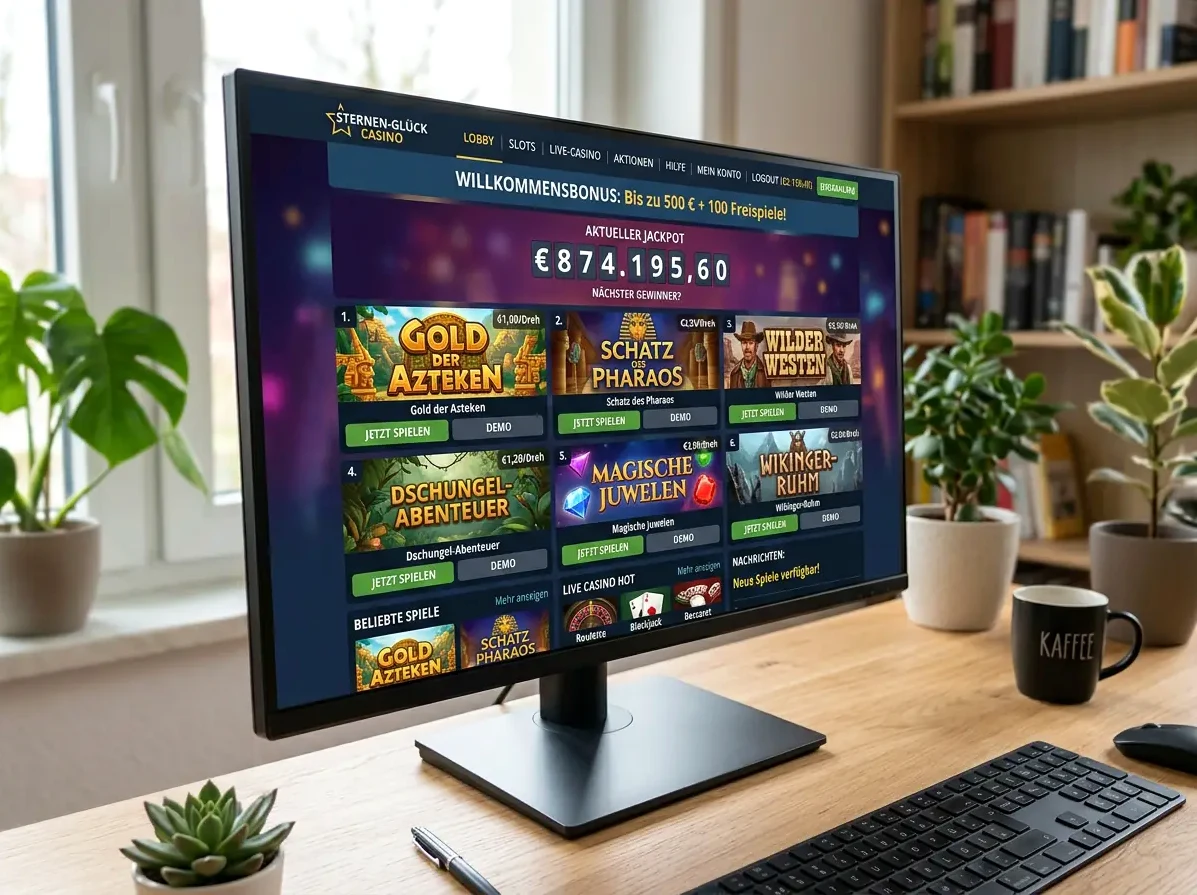 Lobby von Cazeus mit Slots, Live-Casino und Tischspielen